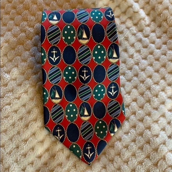 Tommy Hilfiger nautical theme Italian silk tie - Picture 1 of 6
